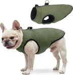 SCENEREAL Winter Dog Vest Coat with Built-in Harness, Warm Puppy Jacket for Small & Medium Dogs, Cold Weather Coat with Zipper, Fleece Puffer Vest Windproof Snow Clothes