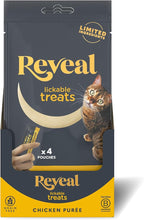 Reveal Lickable Cat Treats, Natural Purée Treats for Cats, Grain Free and Made with Limited Ingredients, Chicken Squeeze Up Cat Treats (40 x 0.5 oz Sachet Multipack)