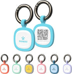 Pawaii QR Code Dog ID Tag, Silent Silicone Tag, Modifiable Pet Online Profile, Free Emergency Contact, Scan QR for Instant Pet Location Alert Email, 1Pack (Sky Blue)