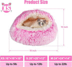 Cat Beds & Dog Bed with Cover Cave, Dog Beds for Small Dogs, Round Soft Plush Donut Calming Pet Bed for Indoor Cats or Small Dog, Washable Puppy Bed with Non-Slip Bottom-16inch