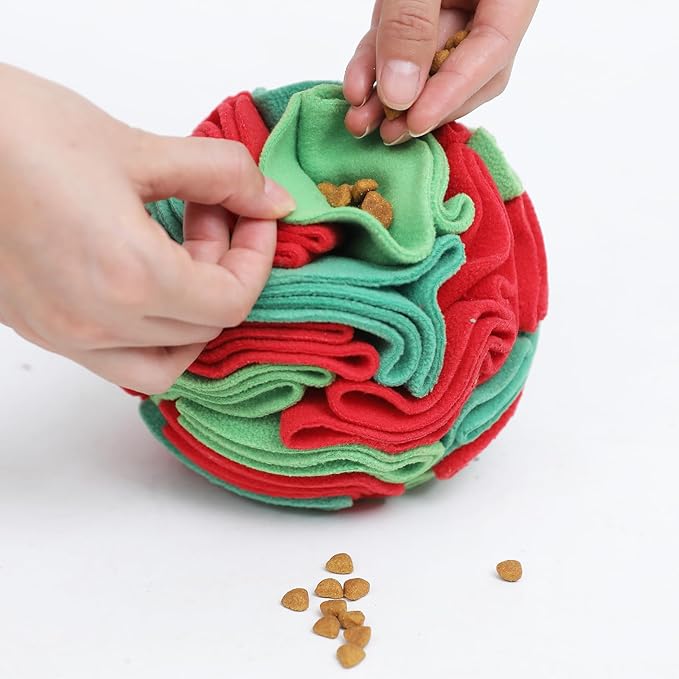 Snuffle Ball for Dogs - Interactive Dog Toys to Keep Them Busy, Dog Puzzle Toy with Soft Fabric for Small, Medium Dogs Daily Companionship, Training Reward Gift