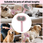 Cat Steam Brush-3 in 1 Pet Brush,Dog Shedding Tool Self Cleaning Pet Spray Depilation Comb with Release Button,Dog Steam Brushs,Cat Grooming Supplies for Long Short Haireds