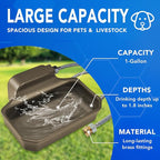 Automatic Dog Water Bowl Dispenser 1 Gallon - Outdoor Pet Water Bowl Feeder for Dogs, Livestock, Chicken - Auto Fill - Food Grade Material - Easy to Install - Brown