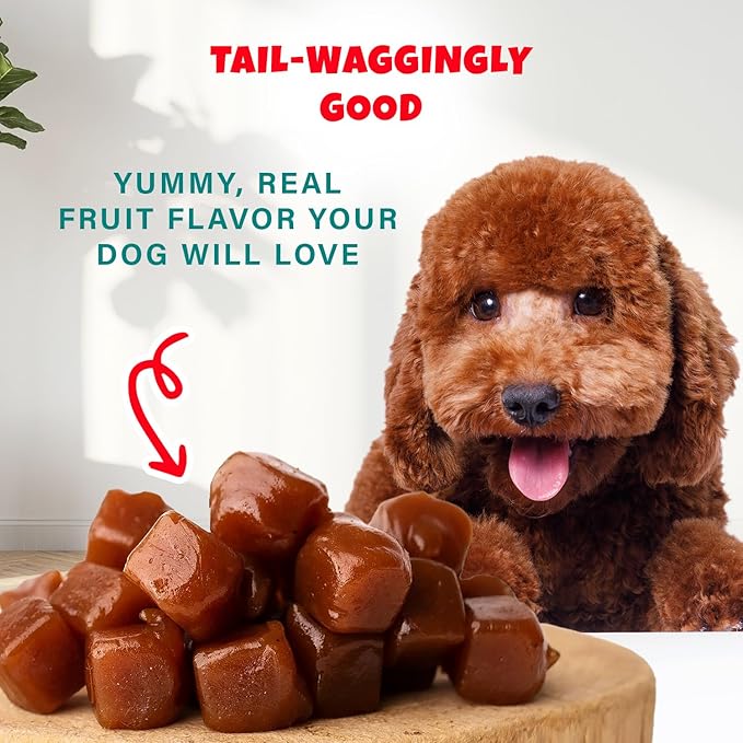 Bananas+Strawberries Plant-Based Fruit Dog Treats - Strawberry, Apple, Banana Soft & Chewy Treats - Healthy, Vegetarian, Vegan - Organic Ingredients, Low-Protein, Hypoallergenic, Gluten-Free