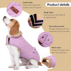 Winter Coat for Small Dogs, Puppy Plaid Jacket, Dog Jacket for Cold Weather, Windproof Warm Garments, Pets Thickened Outfits Indoor Outdoor, Lilac S