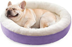 Love's cabin Round Donut Cat and Dog Cushion Bed, 30in Pet Bed for Medium or Large Dogs, Anti-Slip & Water-Resistant Bottom, Soft Durable Fabric Pet beds, Washable Calming Cat Bed Lavender