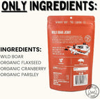 Winnie Lou Wild Boar Jerky Dog Treats – Limited Ingredient, Human Grade, Training Treats for Small, Medium & Large Dogs, Made in USA (2 Pack)