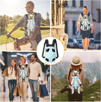 YUDODO Pet Dog Carrier Backpack Adjustable Dog Front Carrier, Legs Out Easy-Fit Dog Travel Backpack Carrier for Hiking Camping for Small Medium Dogs Cats and Rabbits (Large (Pack of 1), B-Sky)