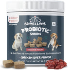 Bruno & Lukas Probiotics Treats for Dogs Support Gut Flora Health Diarrhea Digestive Itchiness Bowel Aid – Dog Supplement for Pet Immune System – Tasty Alternative Chicken Liver Flavor (90 Chews).