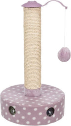 TRIXIE Junior Scratching Post Fleece Ideal for Small Cats and Kittens, Cat Scratcher with Toys