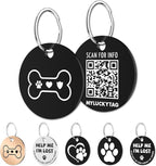 MYLUCKYTAG Stainless Steel QR Code Dog Tags - Scan QR for Instant Pet Location Alert Email