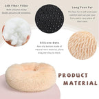 Light Brown Dog Bed Washable,Fluffy Dog Beds for Small Dogs 15 inches Donut Soft Small Pet Bed,Calming Anti Anxiety Round Fits up to 5 lbs Warm Comfort Pets Beds for Puppy Dogs Indoor