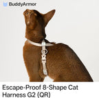 Escape Proof Cat Harness Anti-Choke Quick Release Adjustable QR Code Soft Nylon Durable Lightweight Figure 8 Cat Harness Anti Escape for Kitten Small Medium Large Cats (Blush Pink, S)