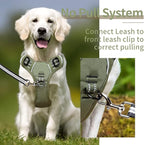 HEELE Dog Harness, Dog Harness for Small Medium Large Dogs No Pull Adjustable Padded Reflective Harness with Handle for Walking Training, Green, S