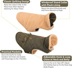 Queenmore Warm Coat for Cold Weather, Quilting Winter Jacket With Ultra Thick Plush Lining and Storage Pockets (Green, Medium)