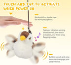 Cat Toys Flapping Bird, Lifelike Sparrow Chirp Tweet, Rechargeable Touch Activated Kitten Toy Interactive Exercise Toys for All Breeds Cat Kicker Catnip Toys, No Flying (Large 8.6 x 3.7)