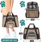PetAmi Airline Approved Pet Carrier for Cat, Soft Sided Dog Carrier for Small Dog, Cat Travel Supply Accessories Indoor Cat, Ventilated Carrying Bag Medium Large Kitten Puppy, Small Heather Taupe