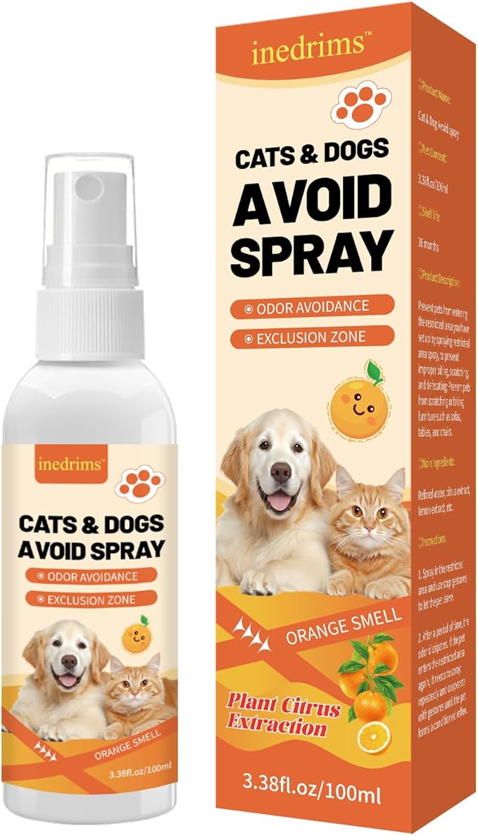 Cat Deterrent Spray, 100% Natural cat Scratch Furniture Protector - no chew Spray for Dogs Protect Furniture, Rugs and Plants - Establish Boundaries