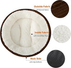 Dog Bed for Small Dogs, Washable Dog Bed, Round Donut Pet Bed for Puppy and Kitty, Extra Soft Calming Dog Beds with Anti-Slip Bottom, 23 Inches, Brown