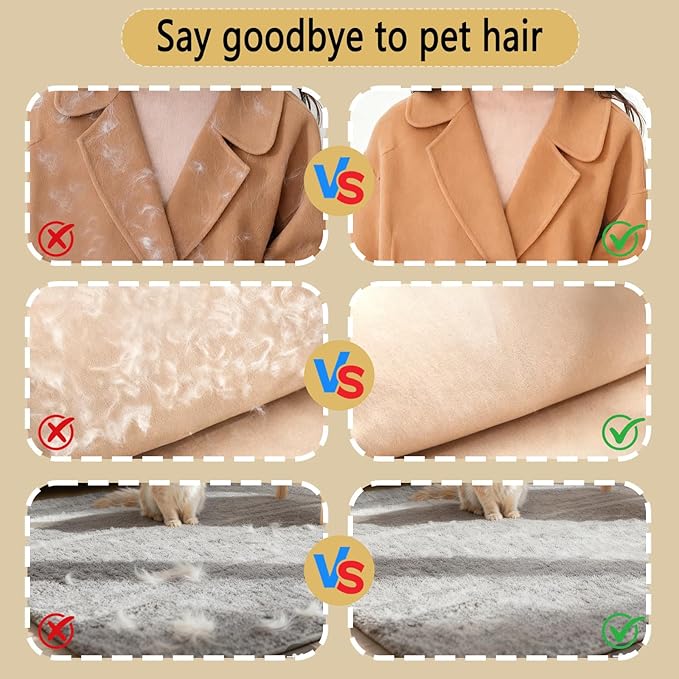 2 Pcs Electrostatic Pet Hair Removal Glove, 2025 Newly Magic Brush Pet Hair Remover for Dogs & Cats, Reusable Animal Fur Grooming Tool for Cleaning Hair on Furniture, Couch, Car Seats, Carpet