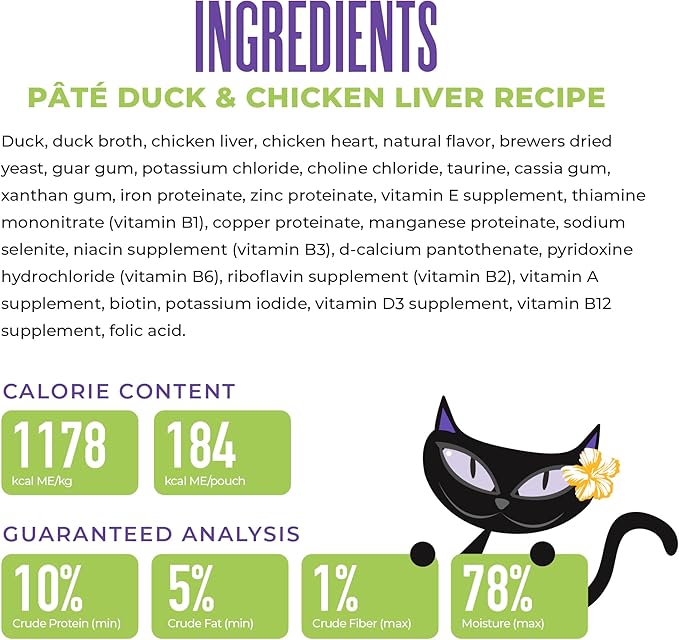 Tiki Cat After Dark Soft Pate Wet Cat Food, Duck & Chicken Liver Recipe, 5.5 oz. Can (8 Count)