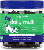 PupGrade Daily Multivitamin for Dogs - All-in-One Supplement for Digestive, Immune, Skin and Coat Health - 32 Healthy Nutrients, Probiotic Enzymes, Omega Fish Oil, Vitamins A, C, D & E - 30 Soft Chews