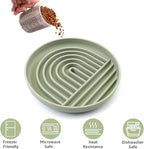 YINGFAN Slow Feeder Dog Bowls, Silicone Non-Slip Dog Slow Feeder Bowl, Puzzle Slow Eating Bowl for Medium to Small Dogs, Easy to Clean & Dishwasher Safe, 2 Cup, Green