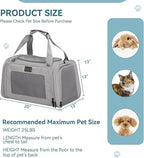 PETSFIT Dog Carrier Cat Carriers for Puppies, Medium Cats up to 25Lbs, Travel Soft Sided Pet Carrier (Large, Grey)