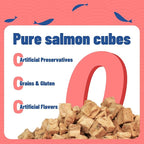 Just Try 6.70 oz Freeze-Dried Salmon Dog Treats & Cat Treats Food Topper- Single Ingredient, Grain-Free, High Protein Snack for Training