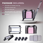 Pet Carrier Airline Approved on Wheels - Two Sided Expandable Cat Soft Carrier for Puppy and Cats Under 26lbs, Rolling Cat Carrier for Airplane, Camping, Outdoor