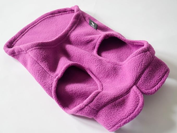 JACKO & CO - Fleece Vest Sweater with Leash Ring - Soft Lightweight Breathable for Puppies Small Medium Dogs, Kitten, Cats, Chihuahua - Warm for Fall/Autumn/Winter (Purple, X-Small 2-4lbs)