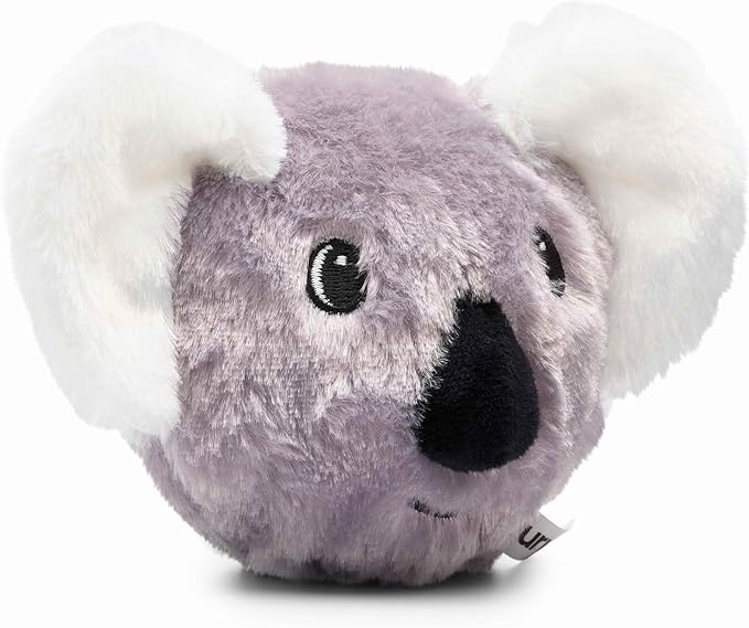 Flourish Pets 2in1 Tough Durable Dog Chew Toy with Non-Toxic BPA Free Rubber&Double Stitched Soft Fabric Exterior Squeaky Indestructible Dog Toy for Aggressive Chewers-Single Pack,Koala Prickles(4'')