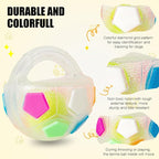 Dog Toy Ball with Handle, Toss and Fetch Play, Interactive Ball for Dogs Playing, Squeaky Floating (Transparent)