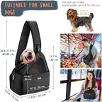 SlowTon Pet Dog Sling Carrier, Hands Free Hard Bottom Papoose Small Animal Puppy Up to 6 lbs Travel Bag Tote Breathable Mesh Support Adjustable Padded Strap Pocket Safety Belt Machine Washable