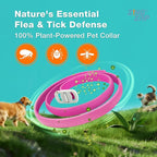 ZingZap Flea & Tick Collar 2-Pack Pink, Protects from Biting Insects, Adjustable Fits Both Dogs & Cats, Built-in Plant Based Formula, Slow-Release Lasting Protection, Waterproof