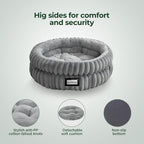 BALANCE Cat Bed Kitten Bed, Washable Round Cat Beds for Indoor Cats, Super Soft Plush Faux Fur Pet Bed for Puppy and Kitten with Anti-Slip Bottom