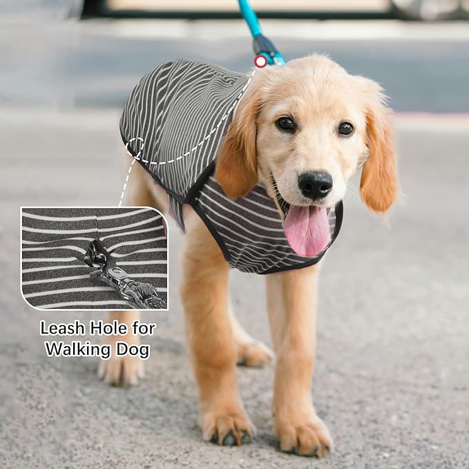 ROZKITCH Dog Winter Coat Soft Pullover Pajamas, Pet Windproof Warm Cold Weather Jacket Vest Cozy Jumpsuit Apparel Outfit Clothes for Small, Medium, Large Dogs Walking Hiking Travel Sleep Stripe 3XL