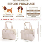 Dog Purse Carrier for Small Dogs, Soft Soft Sided Folding Dog Carriers for Small Dogs Medium Cats Puppies up to 15 Lbs, Washable Breathable Puppy Carrier for Outdoor Travel (Large Beige)