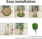 Fhiny 35.4"Tall Cat Scratching Post, Cat Scratcher with 3 Scratching Poles for Adult Kitten Scratching Tree Hanging Ball Toy Cute Canna Vertical Kitty Activity Center for Indoor Large Cat Kitty Rabbit