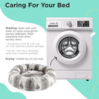 Best Friends by Sheri Patterned Lux Faux Fur Calming Donut Dog Bed, Gray, Extra Small, 18" x 18"