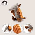 Hollypet Plush Dog Squeaky Toy Stuffed Armadillo Animal Pet Puppy Chew Toys with Clean Teeth for Small Medium Large All Breed Sizes Dogs, Orange, 14 in
