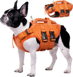 Kuoser Dog Life Jacket High Flotation, Reflective Dogs Life Vest for Swimming Boating, Adjustable Small Medium Large Dog lifejacket, Lightweight Dogs Life Preserver Rescue Handle Spring Summer Pool