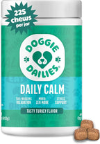 Doggie Dailies Calming Chews for Dogs - Melatonin for Dogs with Chamomile to Help Manage Stress Relief - Calm & Relaxation During Thunderstorms, Fireworks, Travel, & Separation (Turkey) 225 Soft Chews