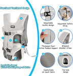 PetBonus Pet Front Dog Carrier Backpacks, Adjustable Pet Backpack, Legs Out Easy-fit Puppy Chest Carrier for Medium Small Dogs, Hands Free for Hiking, Cycling (Grey, S)