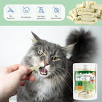 60g Cat Grass Teething Sticks with Goat Milk Favor, Edible Freezed Drying Cat Grass Treats, Cat Snacks for Hairball Removal and Dental Care