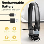 Pceotllar Light Up Collar - Rechargeable Led Dog Collar with Automatic 7-Color Changes, Water Resistant, Bright Glow for Night Walking (Black, M)