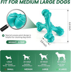 Dog Chew Toys for Aggressive Chewers Large Breed,Indestructible Bones Toy，Durable Cleaning Toothbrush Natural Rubber Dog Toys… (Blue)
