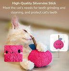 Durable and lnteractive Cat Teething Stick Toys: Chewing Stick, Grinding Teeth Rod, and chewable Cat Doll for Your Pet's Entertainment (Red)