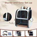 Lekereise Cat Backpack Carrier, Pet Carrier Backpack for Small Dogs Medium Cats Fit Up to 18 Lbs, Dogs Foldable Backpack Carrier for Travel, Hiking, Beige