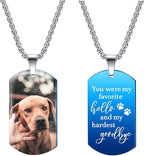 Funnylife Custom Pet Memorial Necklace - Dog Loss Gift - Sympathy for Pet Loss